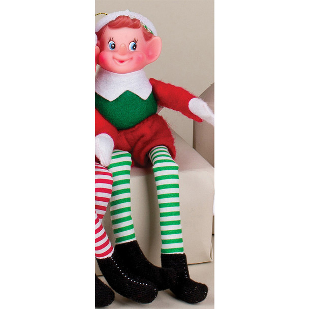10" Red, Green, and White Bendable Elf Christmas Ornament 144100 -3