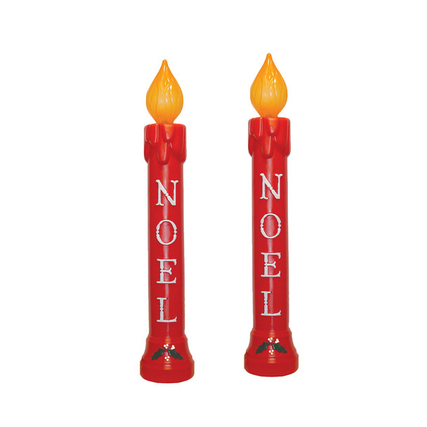 39" Red NOEL Candle Blow Mold Outdoor Christmas Home Decor 77330