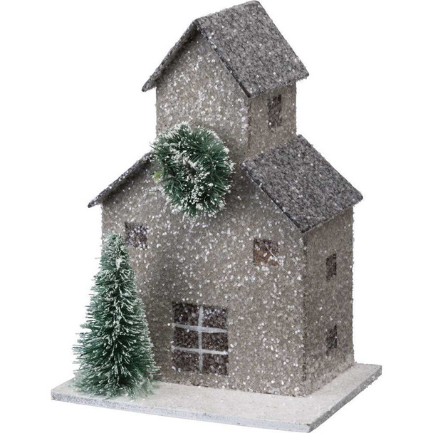 Primitives By Kathy Glittered Barn and Houses Sitter Set 104279-3