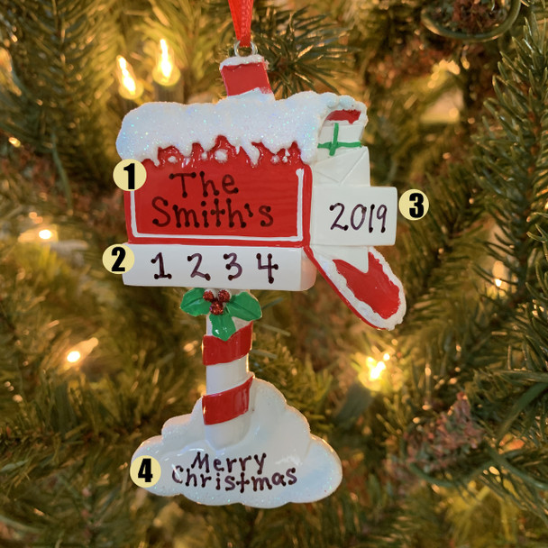 Allegra cassetta postale personalizzata ornamento natalizio o1741
