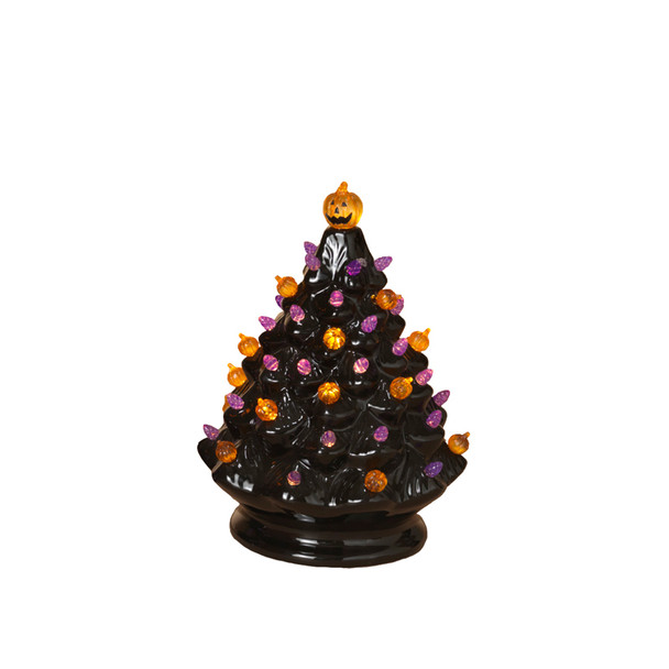 Battery Operated Lighted Halloween Ceramic Trees with Sound 2551760 -3