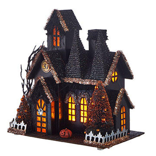 Decoración de Halloween de casa embrujada iluminada con pilas Raz de 12,25 "4012528 -3