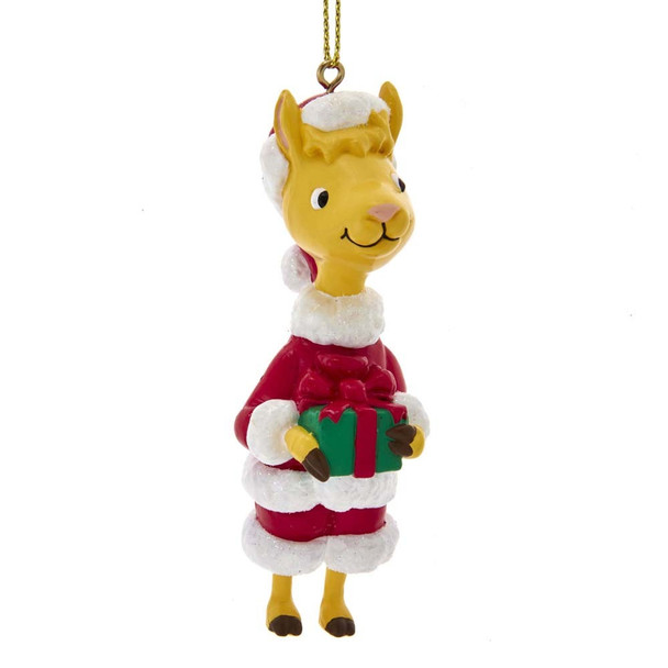 Kurt Adler 3,5" Lama Lama roter Pyjama Weihnachtsmann Weihnachtsschmuck lm1201