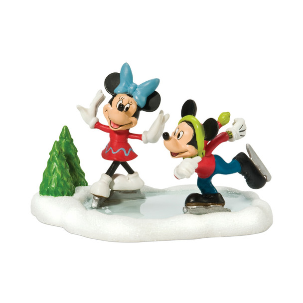 Department 56 Disney Christmas Village Mickey e Minnie vão patinar 811274