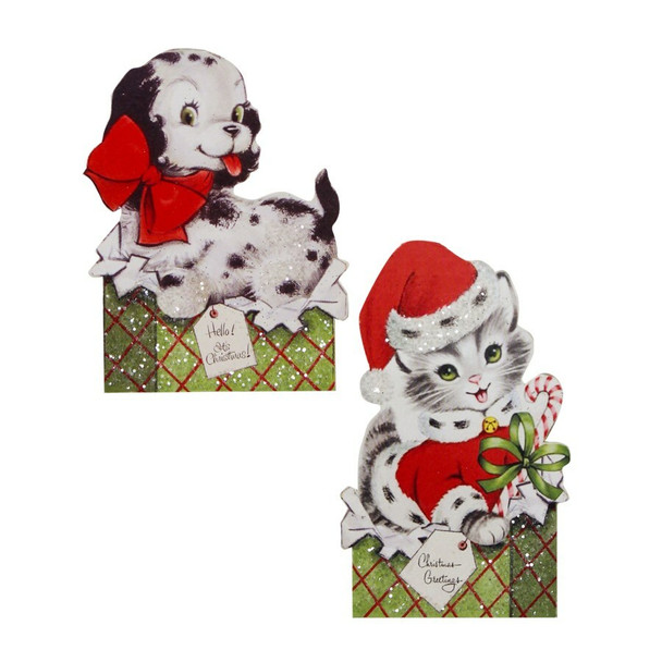 Bethany Lowe 6,5" Furry Friends Dummy Board Weihnachtsdekoration rl0831