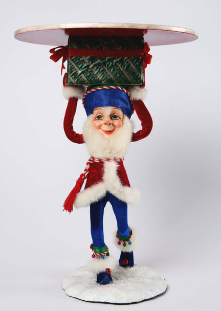 Katherine's Collection 17" Toy Land Tall Santa Elf Holding Tray Christmas Decoration 28-028640