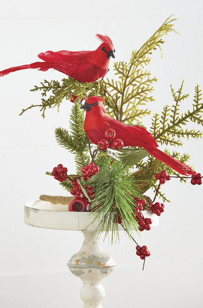 Raz 6.5" Clip-On Cardinal Christmas Ornament 3102594