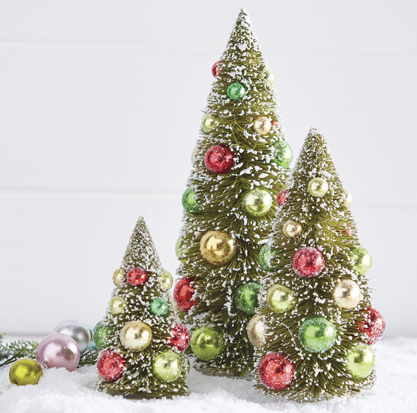 Raz Bottle Brush Tree with Multicolor Ornaments Christmas Decoration 4115563