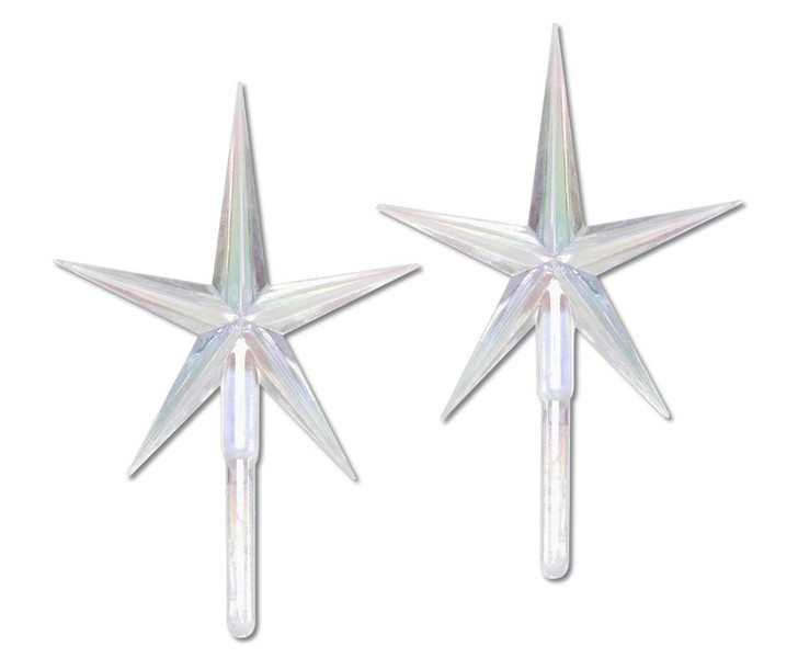 2 Pack Large Clear Iridescent Ceramic Tree Plastic Replacement Star Ceramic Christmas Tree