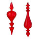 Raz 11.25" Bright Red Finial Glass Christmas Ornament 4122878 -2