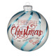 Raz 5" blauw en wit gestreept vrolijk kerstfeest glazen bolornament 4152869 -2