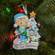 Baby Decorating a Tree Blue Personalized Christmas Ornament OR1847-B-2