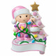 Baby Decorating a Tree Pink Personalized Christmas Ornament OR1847-P