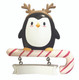 4.25" Penguin Pretender Wearing Antlers Personalized Christmas Ornament OR2185 