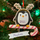 4.25" Penguin Pretender Wearing Antlers Personalized Christmas Ornament OR2185  -2