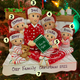 4.75" Family of 6 Reading in Bed Personalized Christmas Ornament OR2025-6 -3