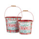 Raz Set of 2 Wonderland Snowballs Bucket Christmas Decoration 4212309 -2