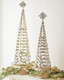 Raz Set of 2 Crystal Jeweled Tree with Gold Glitter Christmas Decoration 4213523