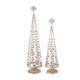 Raz Set of 2 Crystal Jeweled Tree with Gold Glitter Christmas Decoration 4213523 -2