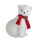 Raz 14.75" Glittered Plush Polar Bear with Scarf Christmas Figure 4216246 -4