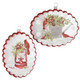 Raz 6" Cardinal Scalloped Edge Disc Glass Christmas Ornament 4224656-2