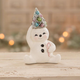 Bethany Lowe Set mit 2 pastellfarbenen Schneemann-Weihnachtsfiguren TL1355-3