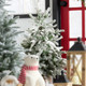 Raz 3' flockat träd i säckvävspåse Juldekoration 4222750