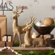 Raz Basket Weave Wicker Deer Christmas Decoration Set of 2 4311327