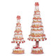 Raz Set of 2 Gingerbread and Peppermint Christmas Trees 4316092