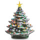 Árvore de Natal de cerâmica vintage iluminada por bateria Raz 8 "ou 13" com pontas de neve -3