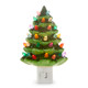 Luz nocturna de árbol de Navidad de cerámica verde vintage Raz de 6 "4319167