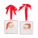 Raz 4" Set of 2 Santa Face Disc Christmas Ornament 4321321