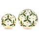 Raz Set of 2 Holly Leaf Battery Operated Lighted Ball Glass Christmas Decoration 4322866 -2