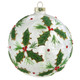 Raz 5" Holly Leaf Glass Ball Christmas Ornament 4322867 -2