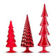 Raz Set of 3 Red Glass Trees Christmas Decoration 4322914