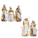 Conjunto de presépio Raz Gold e Ivory Sagrada Família e Reis Magos 