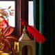Raz eric cortina 12" clip-on rødt fjerbeklædt fugleglas julepynt 4353100