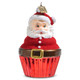 Raz Eric Cortina 4" Babbo Natale o pupazzo di neve cupcake ornamento natalizio in vetro -2