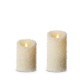 Uyuni 3" x 5", 6" Moving Flame White Iced Pillar Battery Candle -2