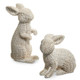 Raz White Basketweave Wicker Rabbits Set berisi 2 Dekorasi Paskah 4411076