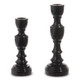 Raz High Shine Black Pillar or Taper Candle Holders Halloween Decoration -3