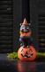 Decoración de Halloween de gato sobre calabaza Raz de 9,5 "4416206