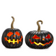 Raz 8" Lighted Black Jack O Lantern Pumpkin Halloween Decoration