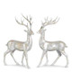 Raz 14" conjunto de 2 decorações de Natal de cervos prateados brilhantes 4401655 -2