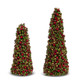 Raz 12" Beaded Berry Cone Christmas Tree Decoration Set of 2 4410113 -2