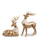 Juego de 2 adornos navideños con cuello de piel y ciervo dorado Raz de 11,5 "4411348 -2