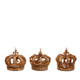 Raz 3,5" Set di 3 ornamenti natalizi con corona d'oro 4412122 -2