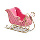 Raz 12" Pink and Gold Quilted Sleigh Christmas Decoration 4412167 -2