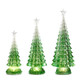 Raz 15" set van 3 verlichte groene bomen kerstversiering 4416230 -2