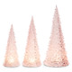 Raz 15,5" set dekorasi natal 3 pohon merah muda menyala 4416231 -2